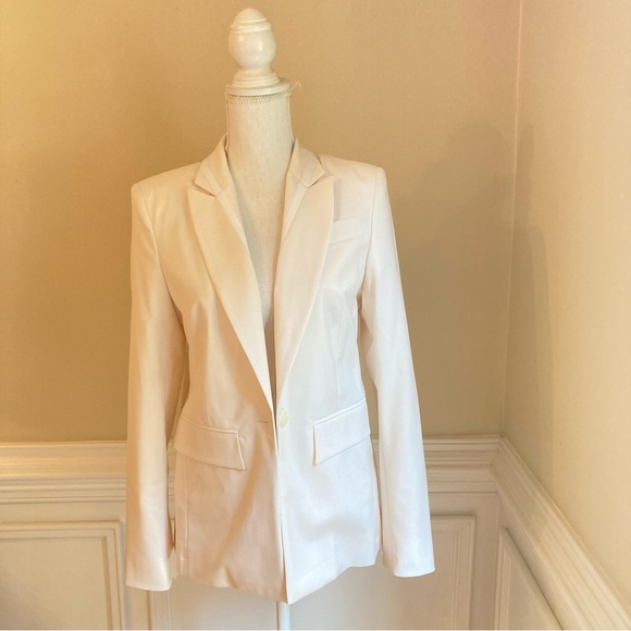 KARL LAGERFELD Cream White Wool Blend Blazer - Picture 12 of 12